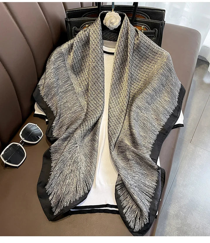 Luxury Women's Spring Polyester Scarf Soft Smooth Shawl - Smarsty