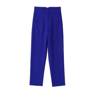 TRAFZA Women Elegant Solid Pencil Pants High Waist Pant For Women Casual Streetwear Woman Trousers Office Wear Chic Pant - Smarsty