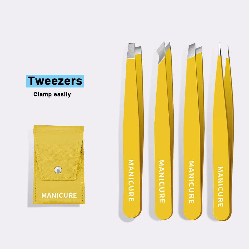 High-Quality Stainless Steel Eyebrow Tweezers Set - Smarsty