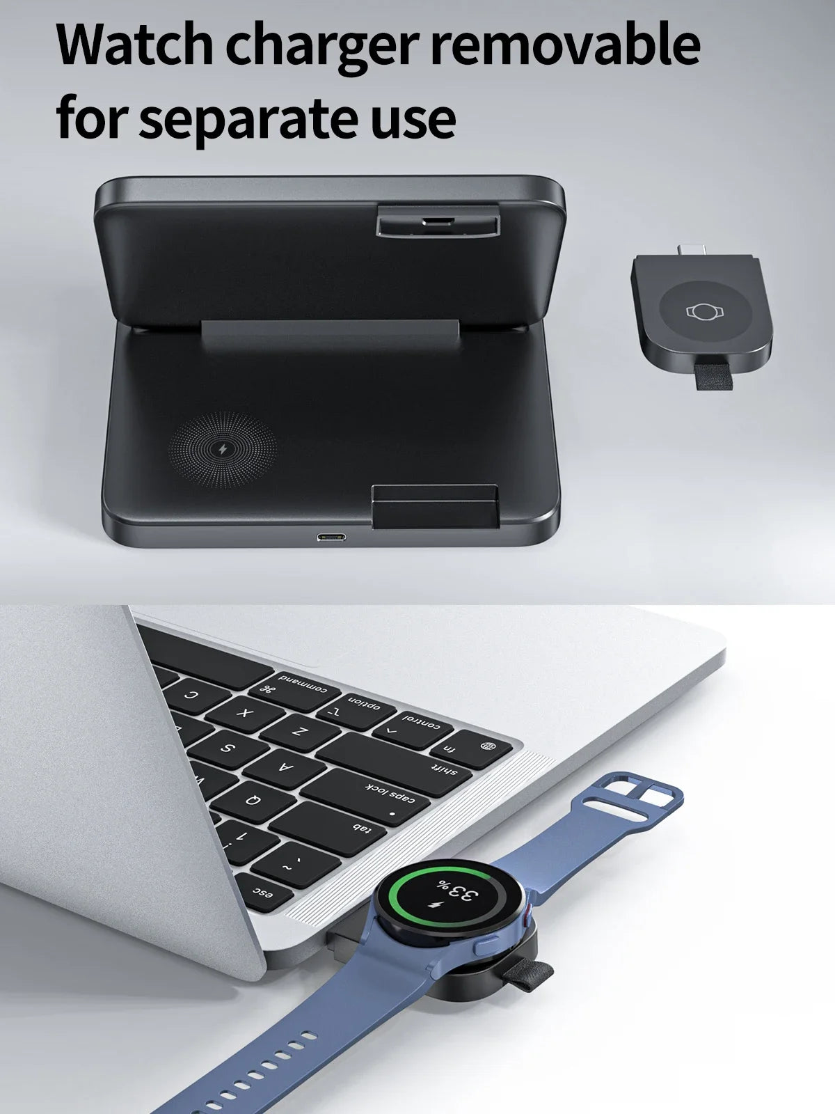 3 In 1 Wireless Charger Stand With Fast Charging Dock - Smarsty