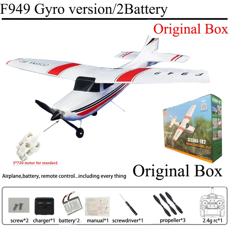 WLtoys F949 2.4G 3D6G 3Ch RC Airplane Fixed Wing Plane Outdoor Toys Drone RTF Upgrade Version Digital Servo F949S With Gyroscope - Smarsty