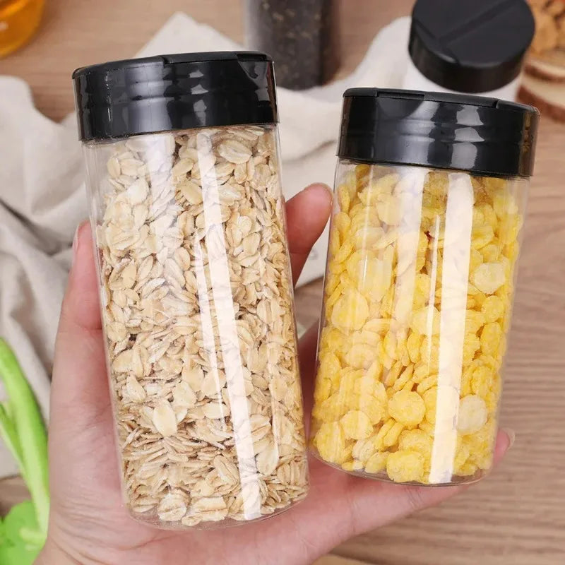 1/12x Plastic Spice Jars with Shaker Lids Transparent Safety Plastic Bottles for Home Kitchen Storing Spices Seasoning Powders by Smarsty
