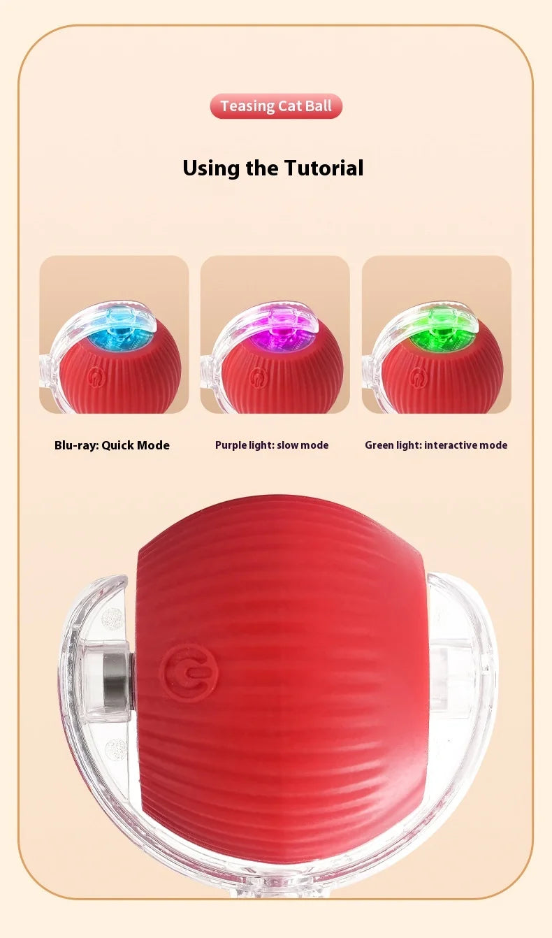 Rechargeable Interactive Cat Toy Smart Rolling Ball - Smarsty