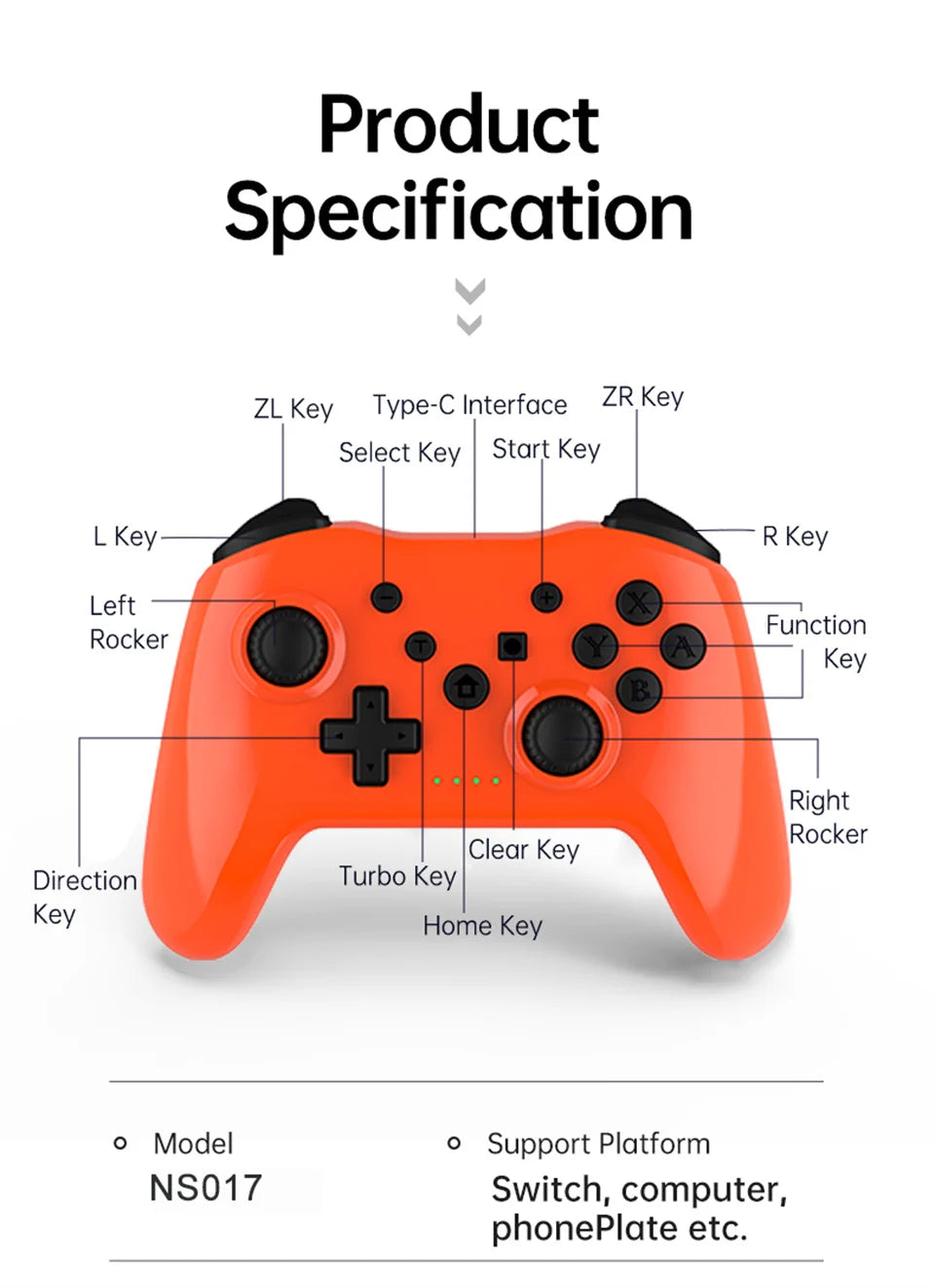 GAMINJA Wireless Bluetooth Gamepad For Nintendo Switch - Smarsty