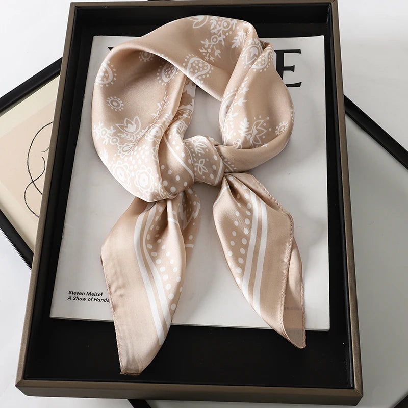 Luxury Silk Square Scarf Soft Satin Neck Hair Tie - Smarsty