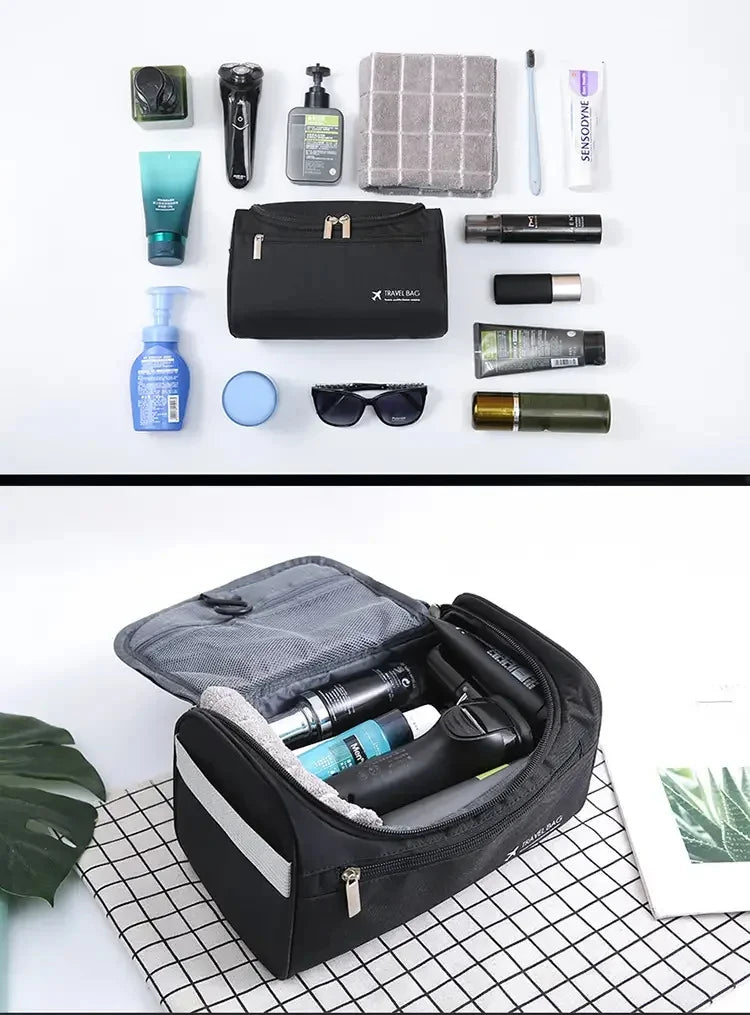 Leather Toiletry Bag for Men Women Dopp Kit Mens Hanging Toiletry Bag Travel Toiletry Bag for Traveling Large Cosmetic Bag for T - Smarsty
