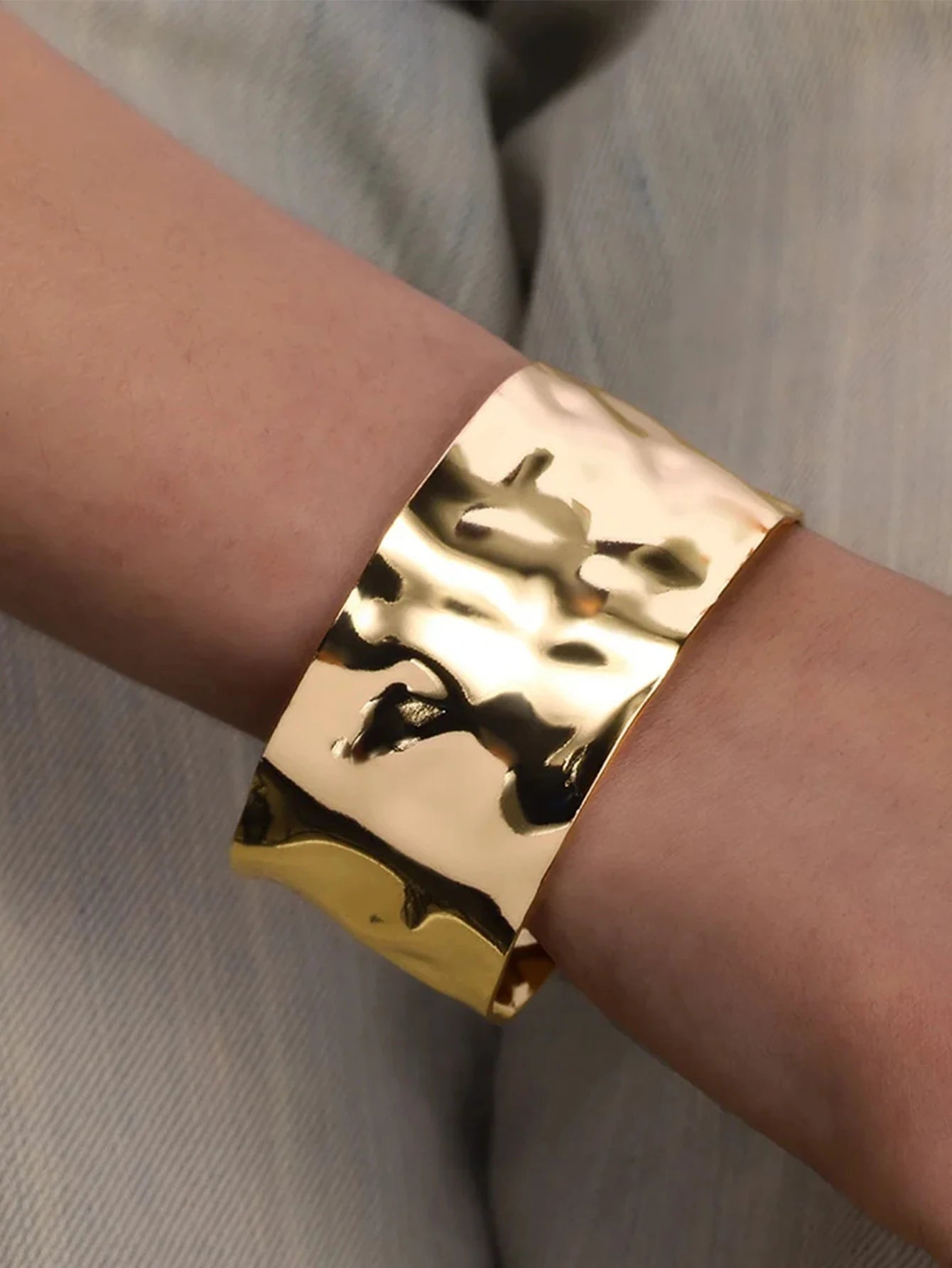 Gold Color Stainless Steel Cuff Bracelet for Women - Smarsty