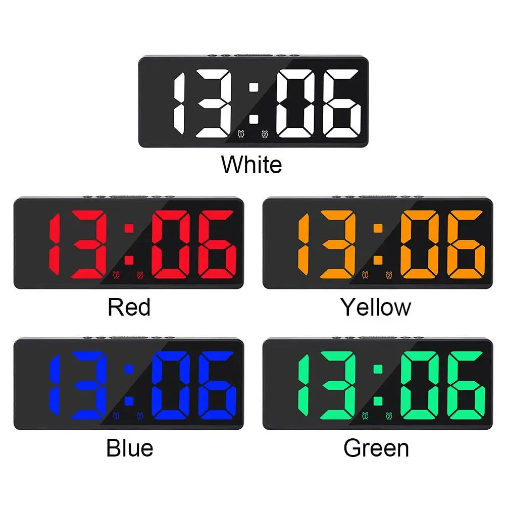 Large Number LED Alarm Clock with Color Nightlight - Smarsty