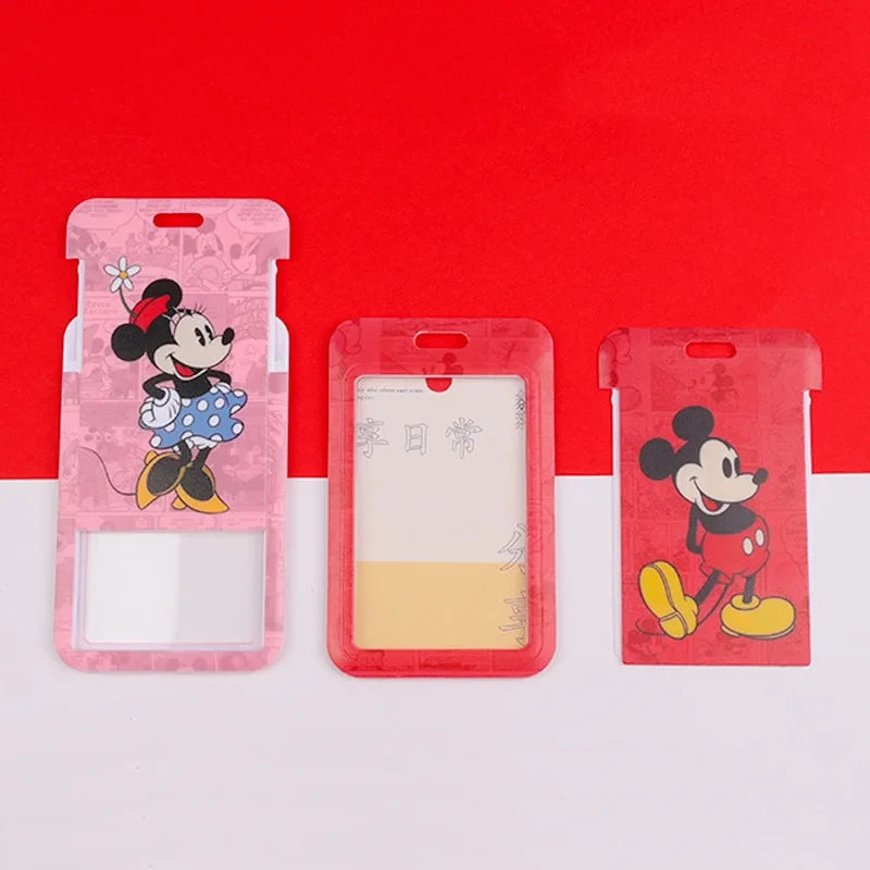 Disney Minnie Card Holders Lanyards Girls Door Card Case Hanging Rope Badge Holder Neck Strap Business Card Small Gift