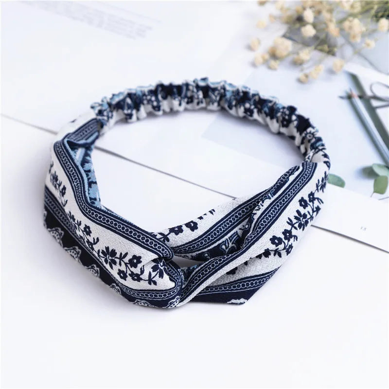 Bohemian Print Headbands For Women Vintage Turban Comfort - Smarsty
