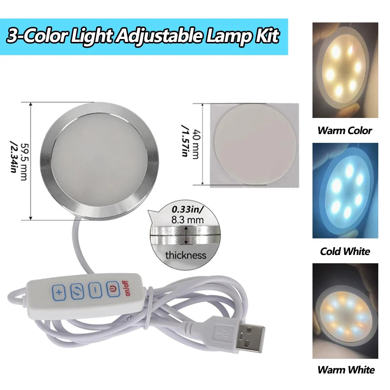 For Bambu Lab Led Lamp Kit Adjustable Light Kit Led Light Parts Hardware DIY Model white /cold/warm light Without Lamp shell 001 - Smarsty