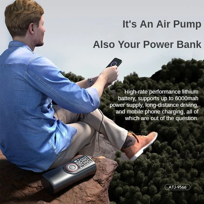 Portable Cordless Tire Inflator Pump Fast Inflate Car Bike - Smarsty