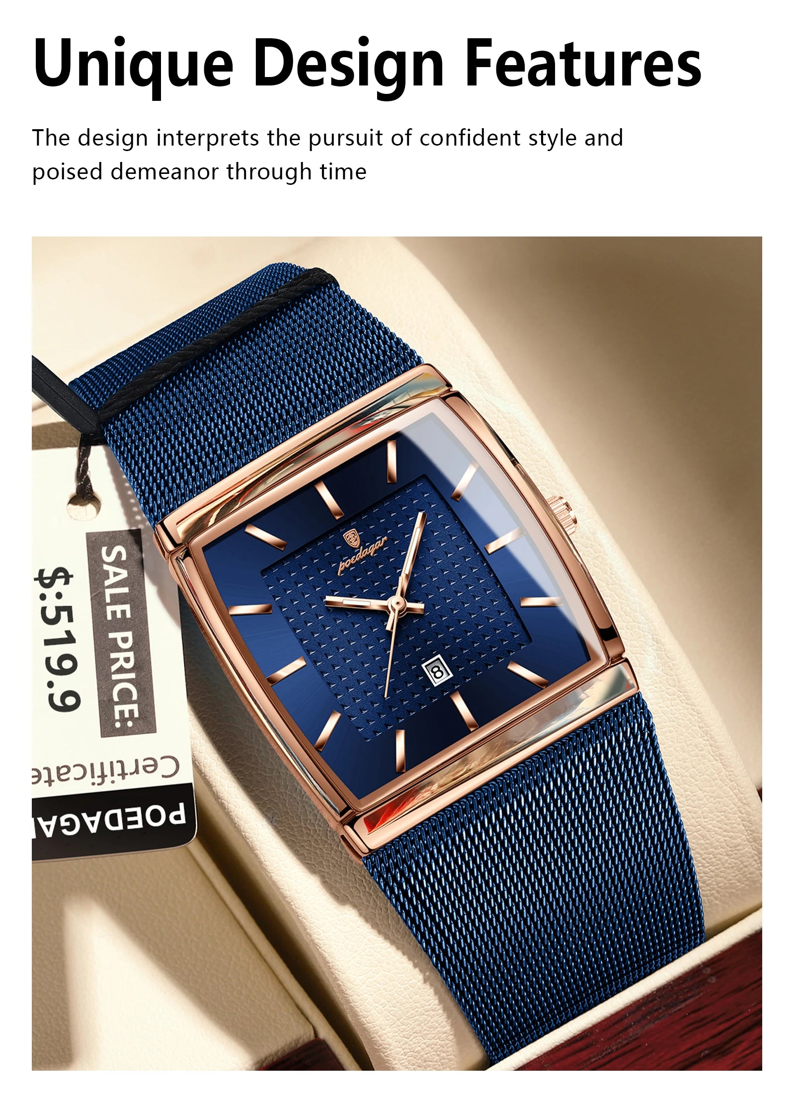 Men's Waterproof Quartz Watch with Luminous Date Feature - Smarsty