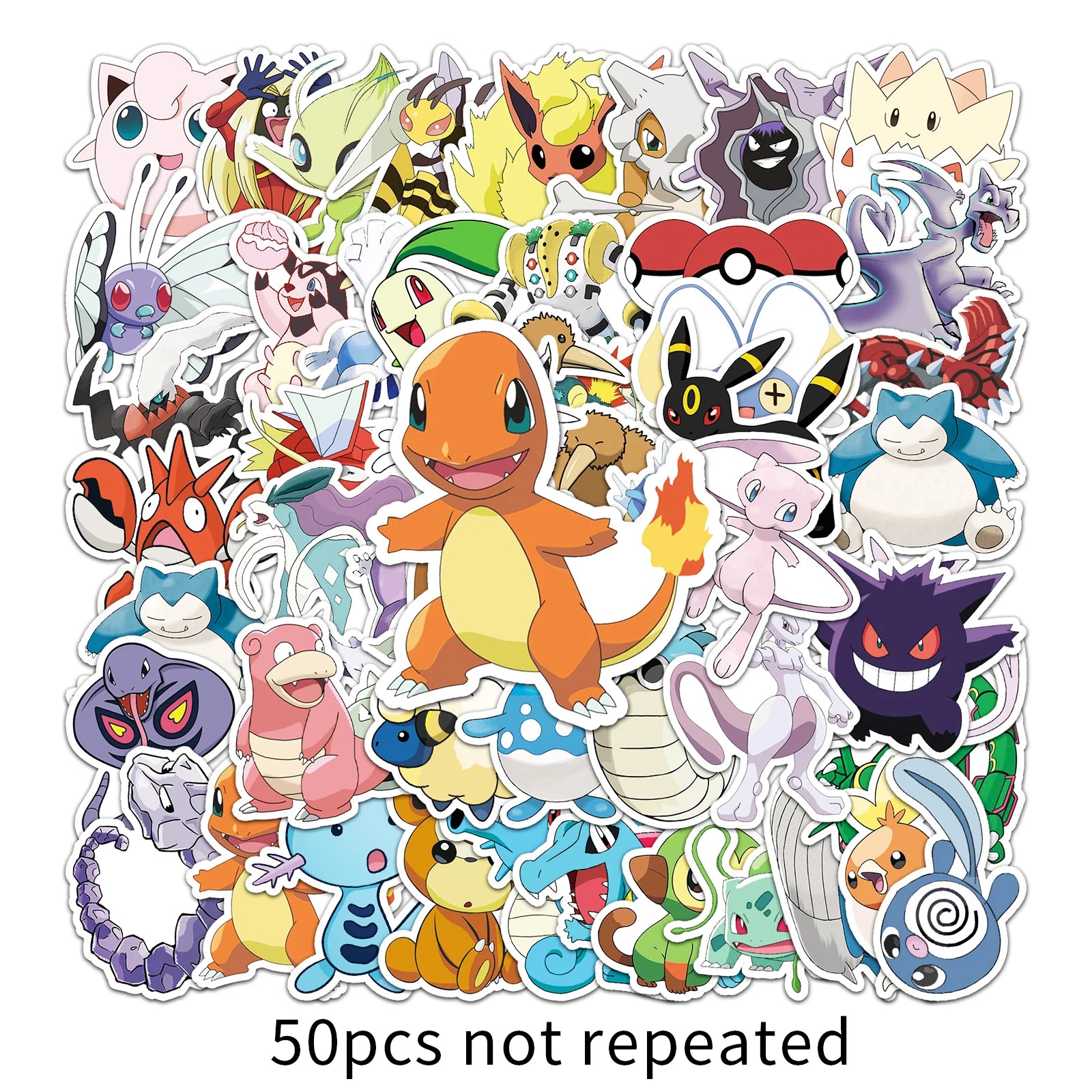 50 Piece Waterproof Pokemon Stickers for DIY Projects - Smarsty