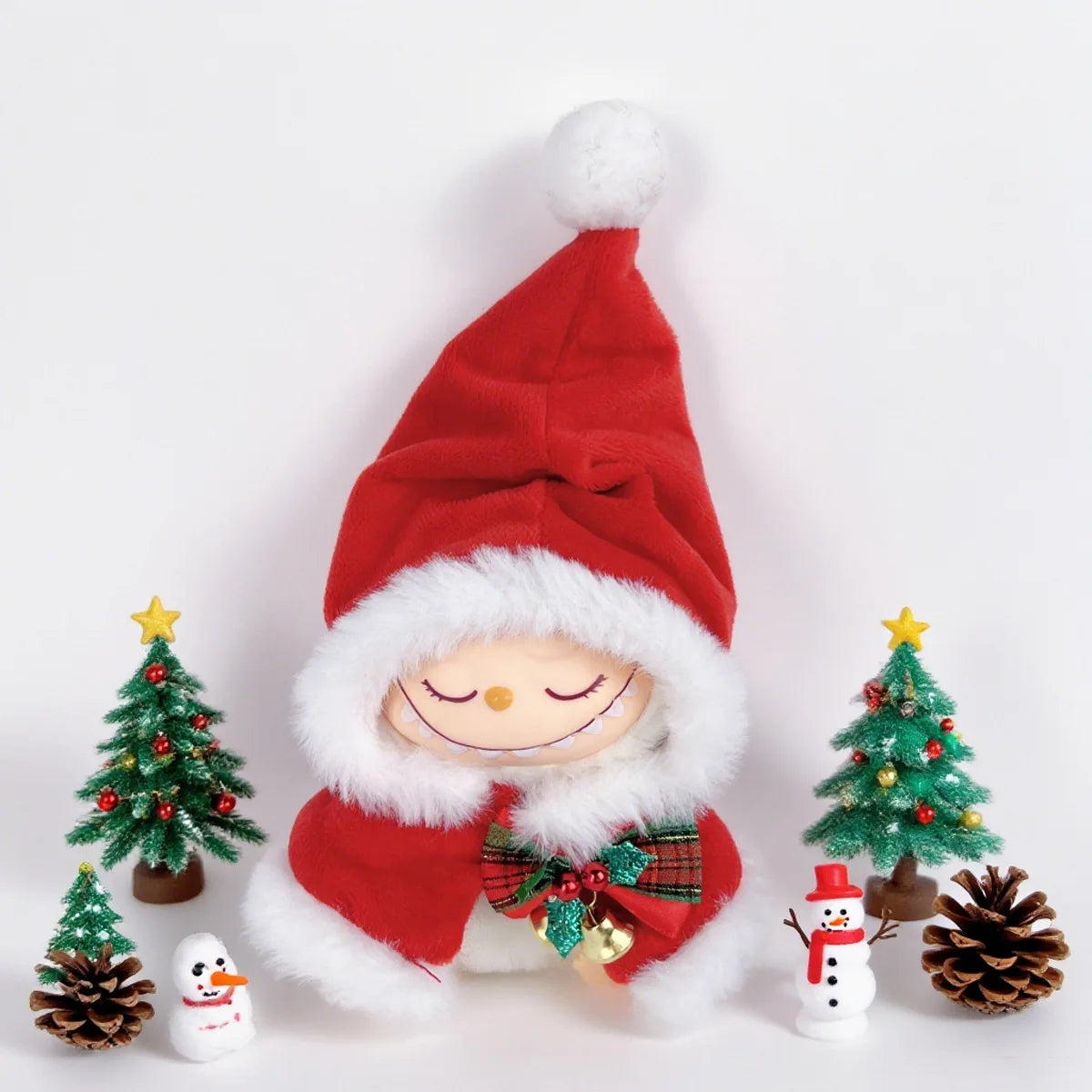 2025 NEW For 17cm Labubu Doll Christmas Clothes Christmas Red Deer Theme Set Labubu Accessories unique Christmas Gift