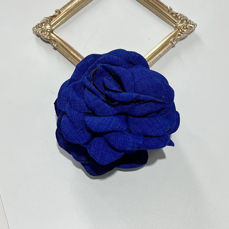 French Fabric Rose Hair Claw Clip Elegant Gift For Women - Smarsty