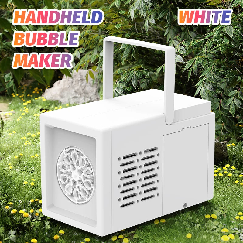 10 hole fully automatic bubble blowing handheld electric bubble machine toy outdoor birthday without battery and bubble water - Smarsty