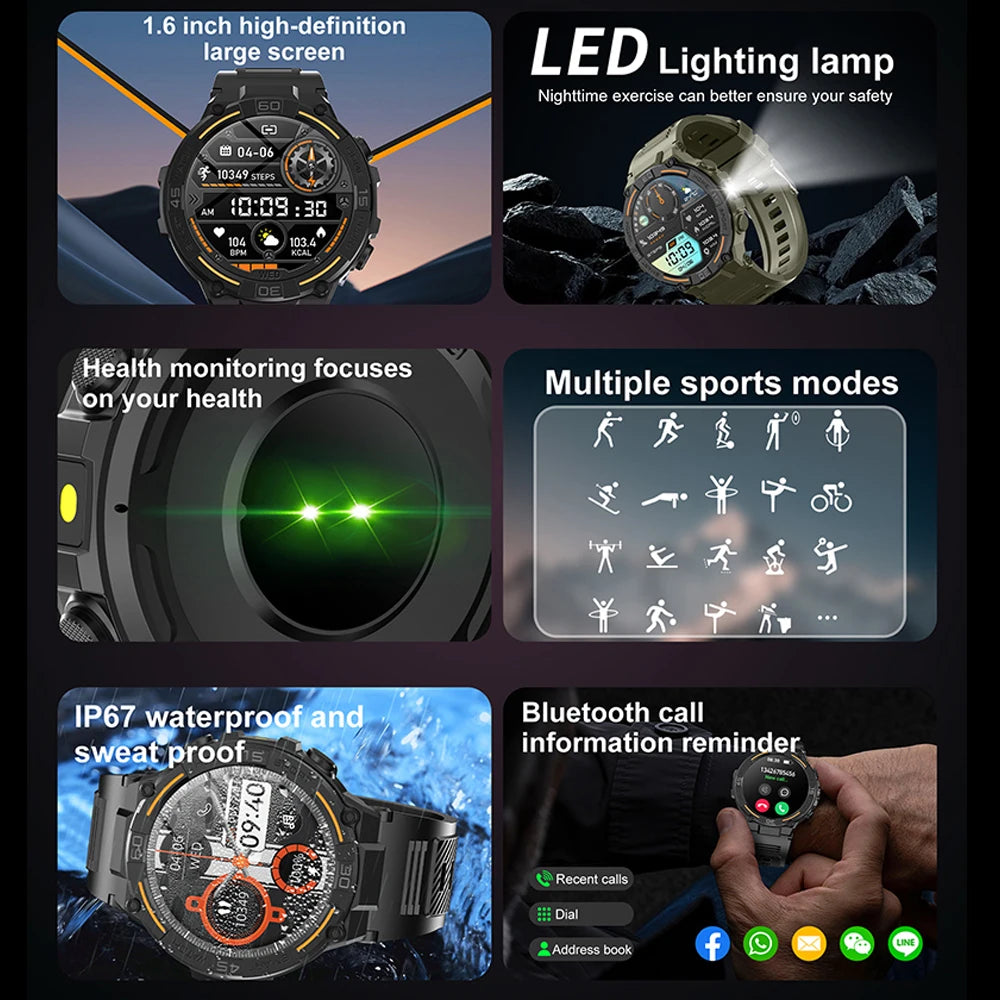Military Smartwatch for Men with Health Monitoring Features - Smarsty