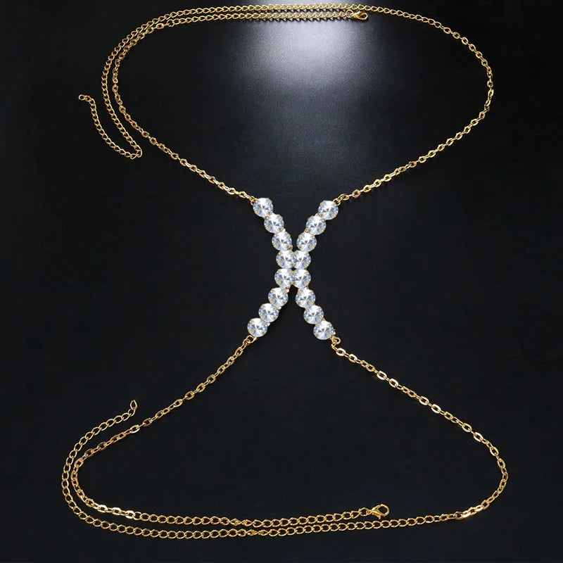 Rhinestone Body Chain Bra Jewelry for Women - Smarsty