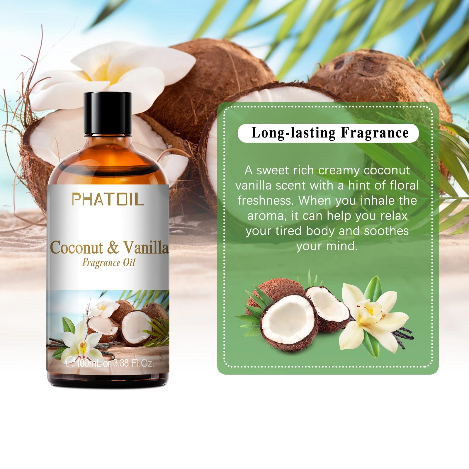 PHATOIL 100ml Aromatherapy Fragrance Oil Pure Essential Oils - Smarsty