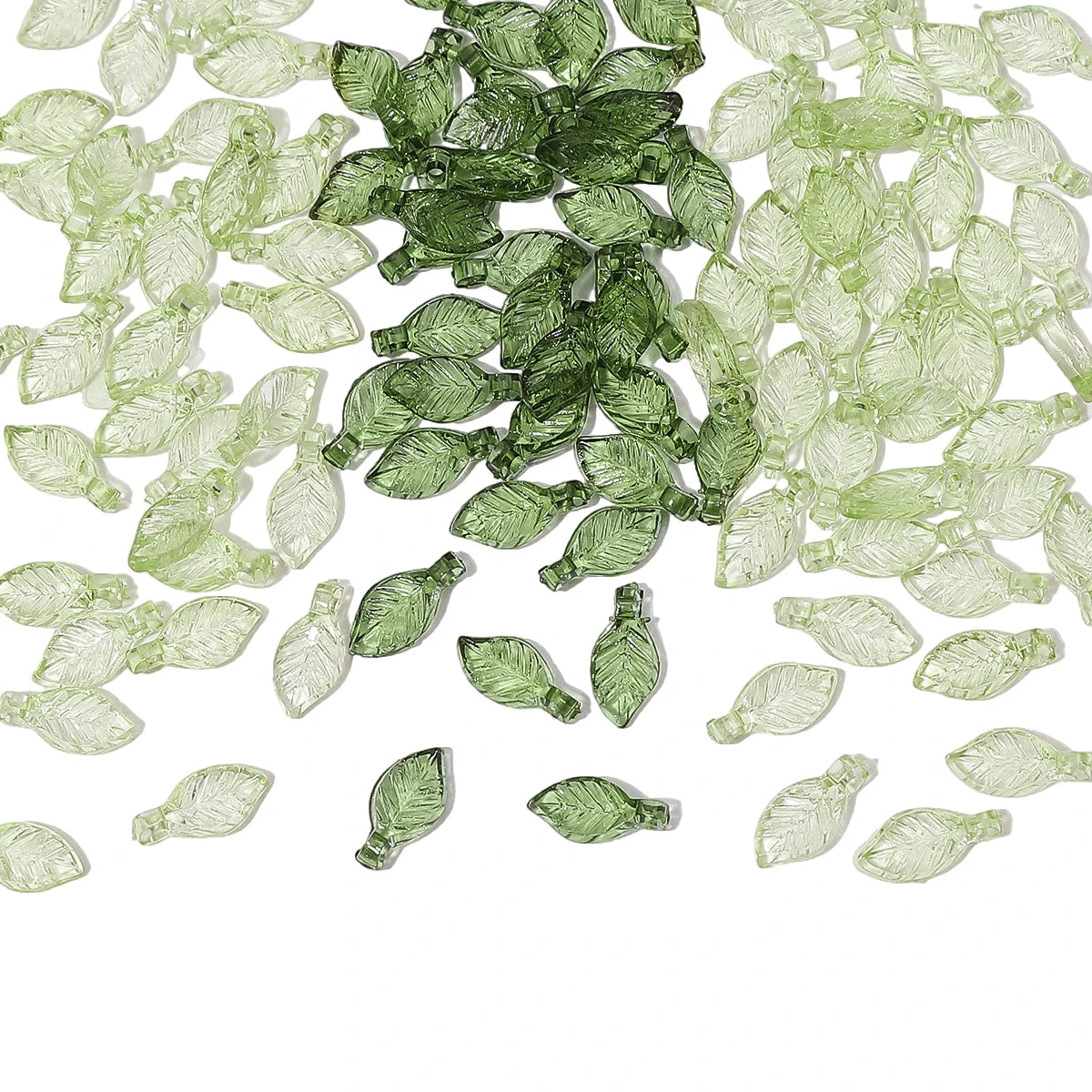 100pcs Acrylic Leaf Beads For DIY Handmade Jewelry Craft - Smarsty
