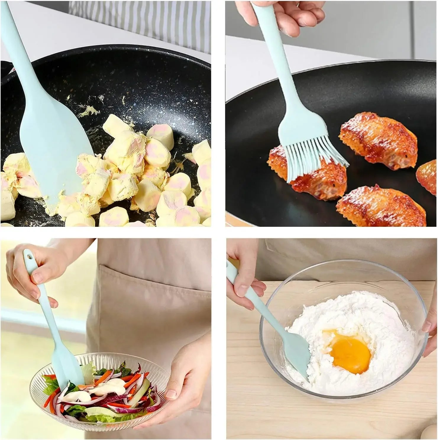 Heat Resistant Silicone Spatula Set for Baking - Smarsty
