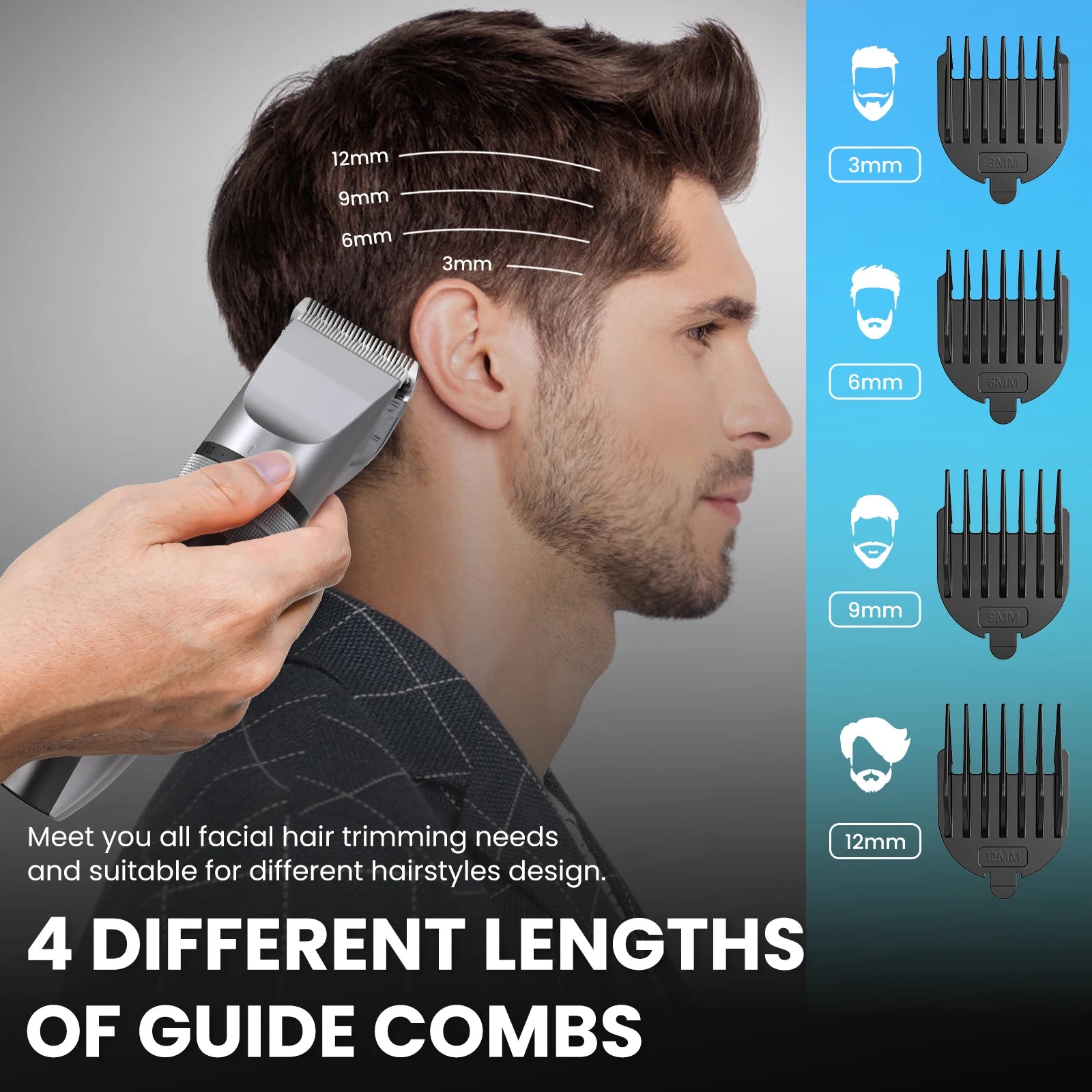 Sejoy Electric Hair Clippers Men Professional kit USB Rechargeable Men's Barber Hair Cutting Machine Beard Trimmer For Men Kids - Smarsty