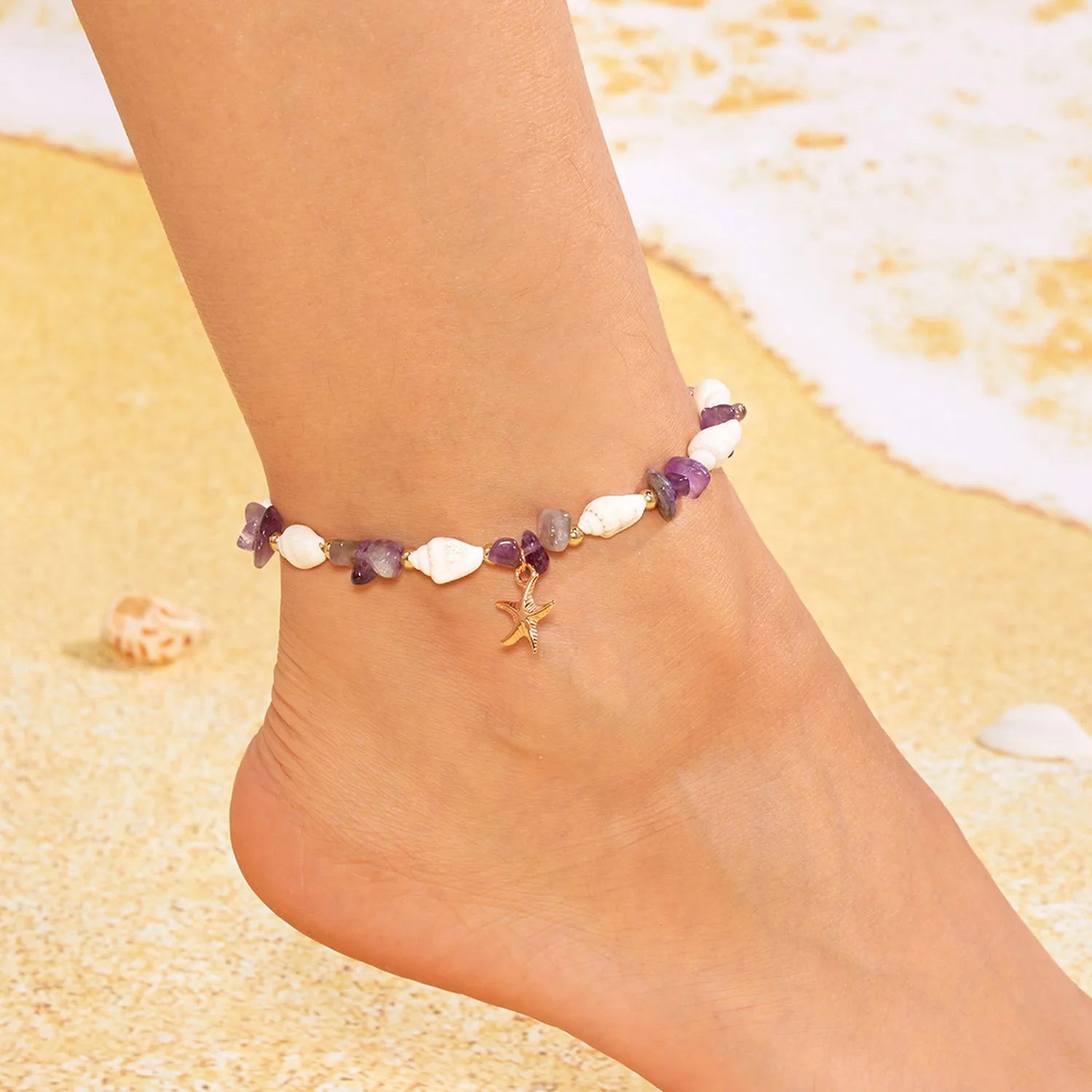 Bohemian Starfish Pendant Beaded Bracelet for Women - Smarsty