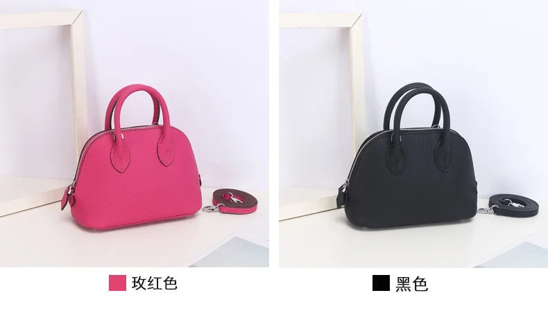 Cow Leather Shell Bag Crossbody Women Messenger Style - Smarsty