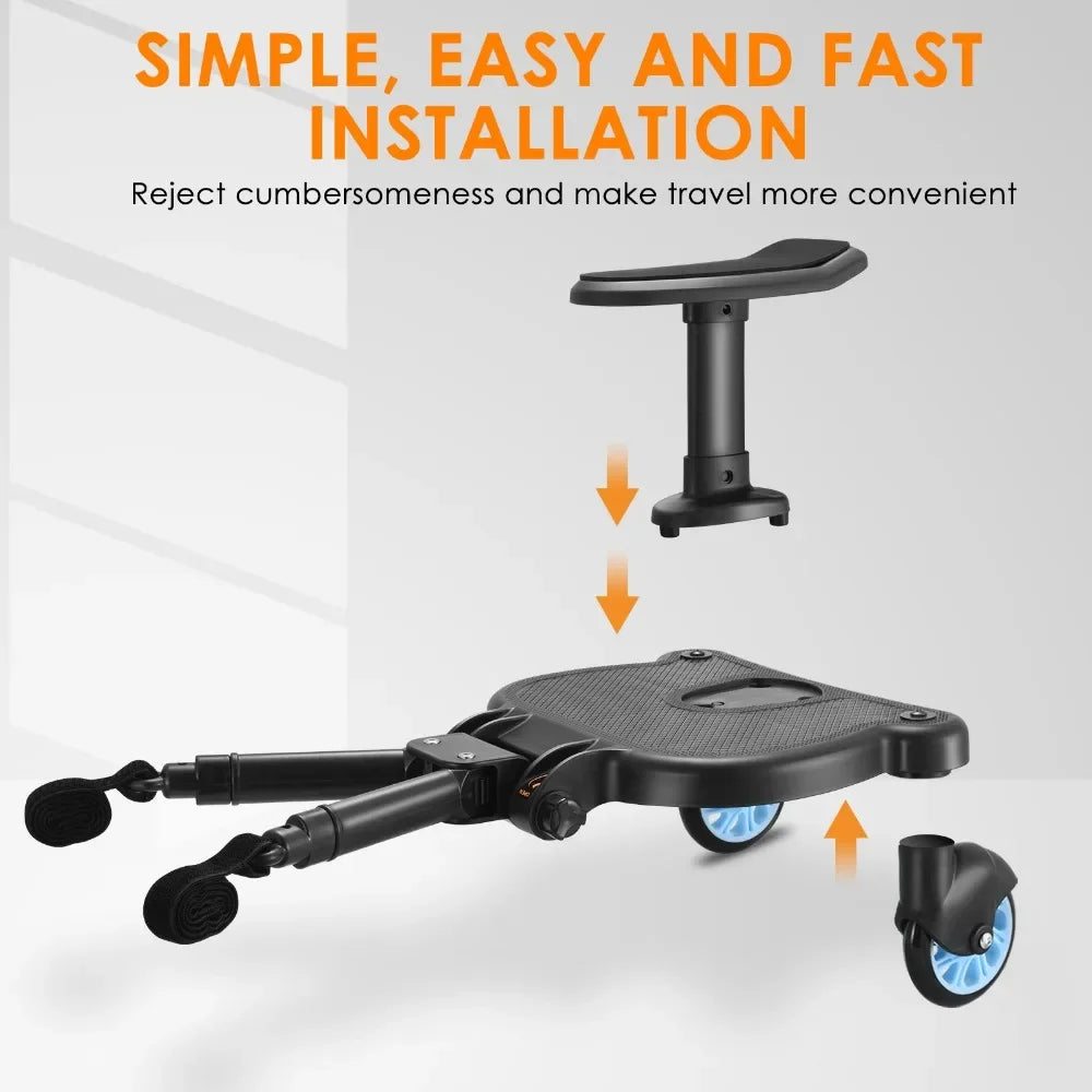 Universal Strollers Step Board Adapter with Seat Second Child Jogger Twins Scooter Baby Pram Hitchhiker Bumper by Smarsty