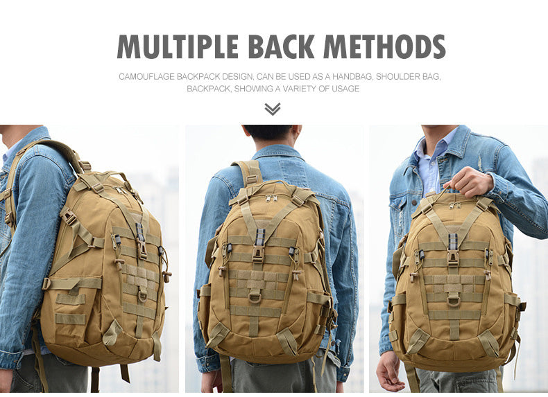 40L Tactical Backpack for Men Camping Hiking Backpacks Reflective Outdoor Travel Bags Survival Molle Climbing Rucksack Bag - Smarsty