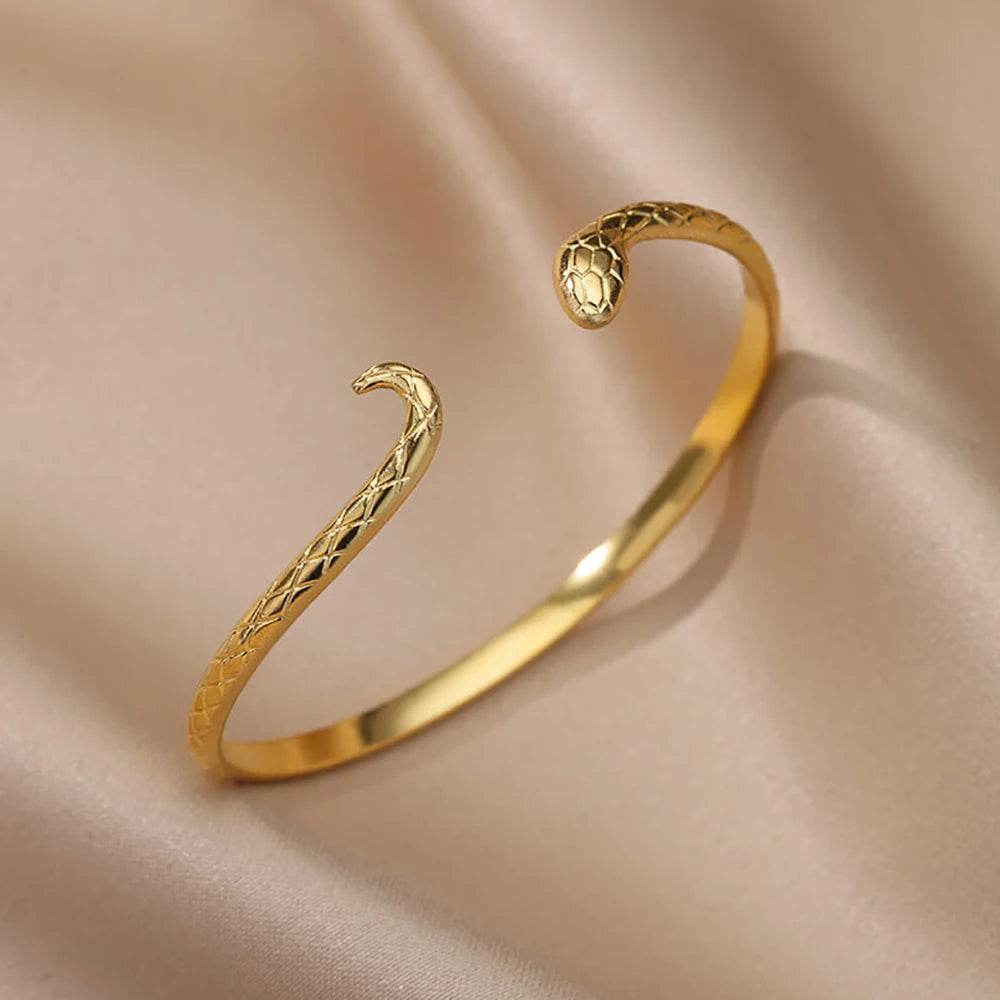 Luxury Gold Color Stainless Steel Cuff Bangle Bracelet - Smarsty