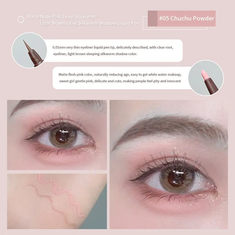 Double Head Eyeliner Pen with Fine Tip Waterproof - Smarsty
