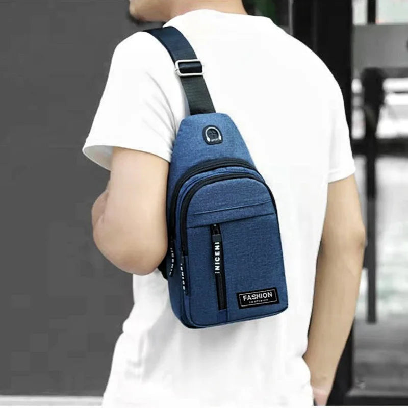 Waterproof Oxford Chest Bag For Men Korean Style Messenger - Smarsty