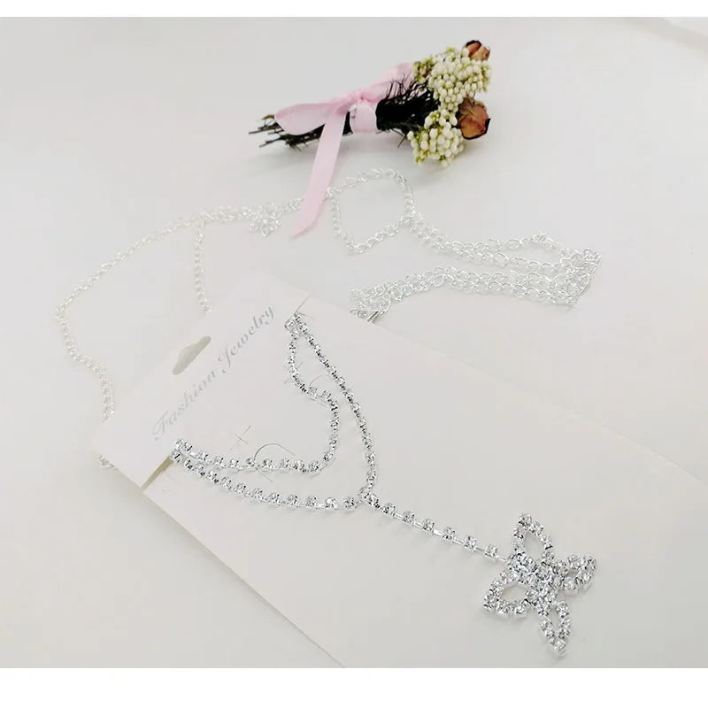 Women High Waist Metal Chain Belt with Crystals - Smarsty