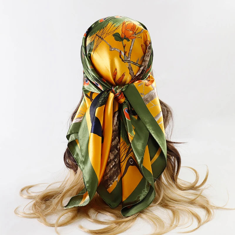 Luxury Satin Silk Scarf for Women Sun Protection - Smarsty