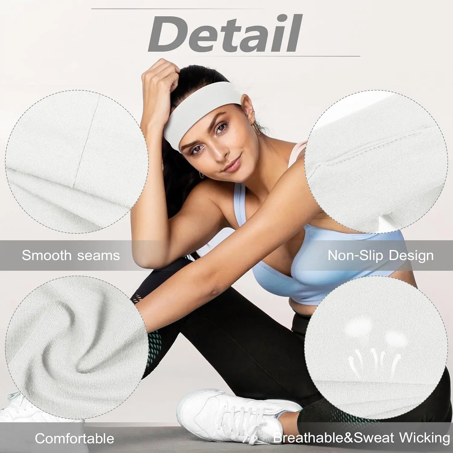 Unisex Sweat Absorbing Sports Headbands 6 Pack Cotton - Smarsty