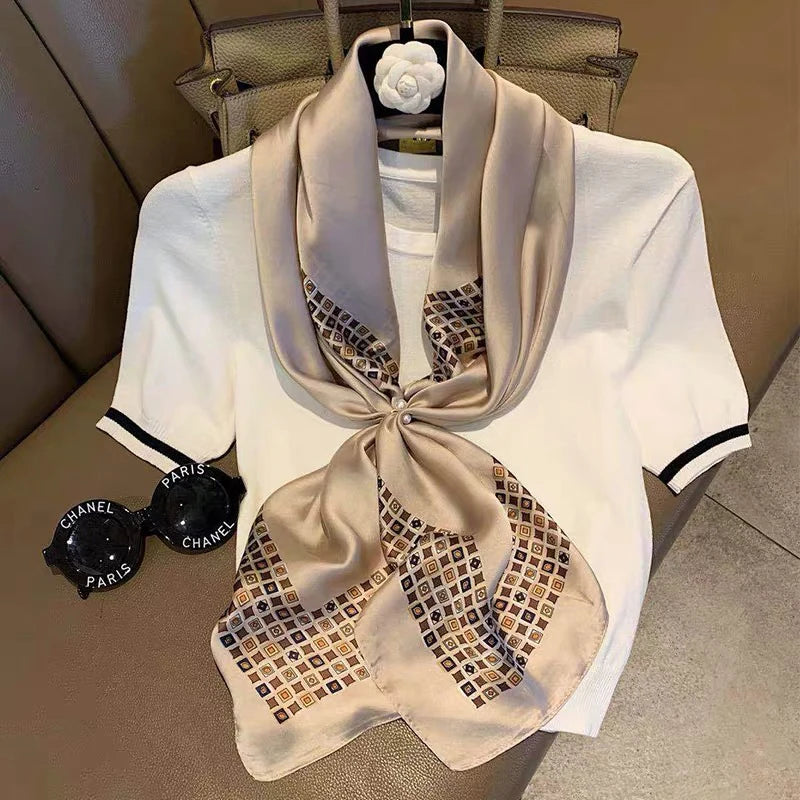 Luxury Women's Spring Polyester Scarf Soft Smooth Shawl - Smarsty