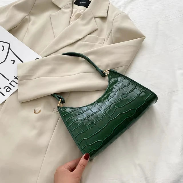 PU Leather Alligator Pattern Women Underarm Messenger Purse - Smarsty
