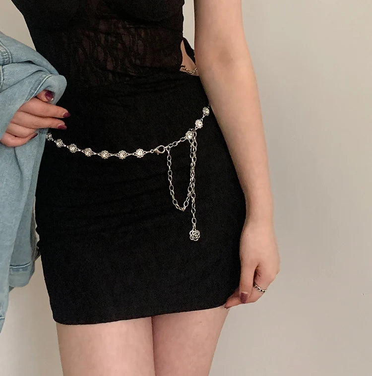 Metal Chatelaine Belt Thin Fashion Chain Accessory - Smarsty