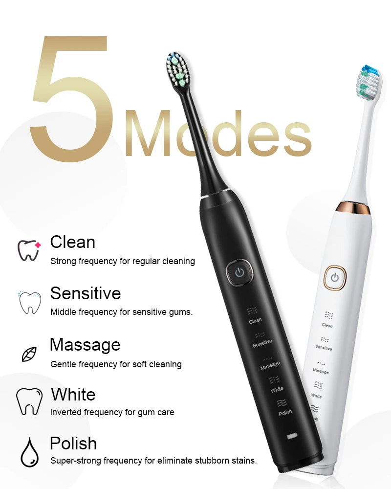 Sarmocare Electric Sonic Toothbrush with 8 Brush Heads - Smarsty
