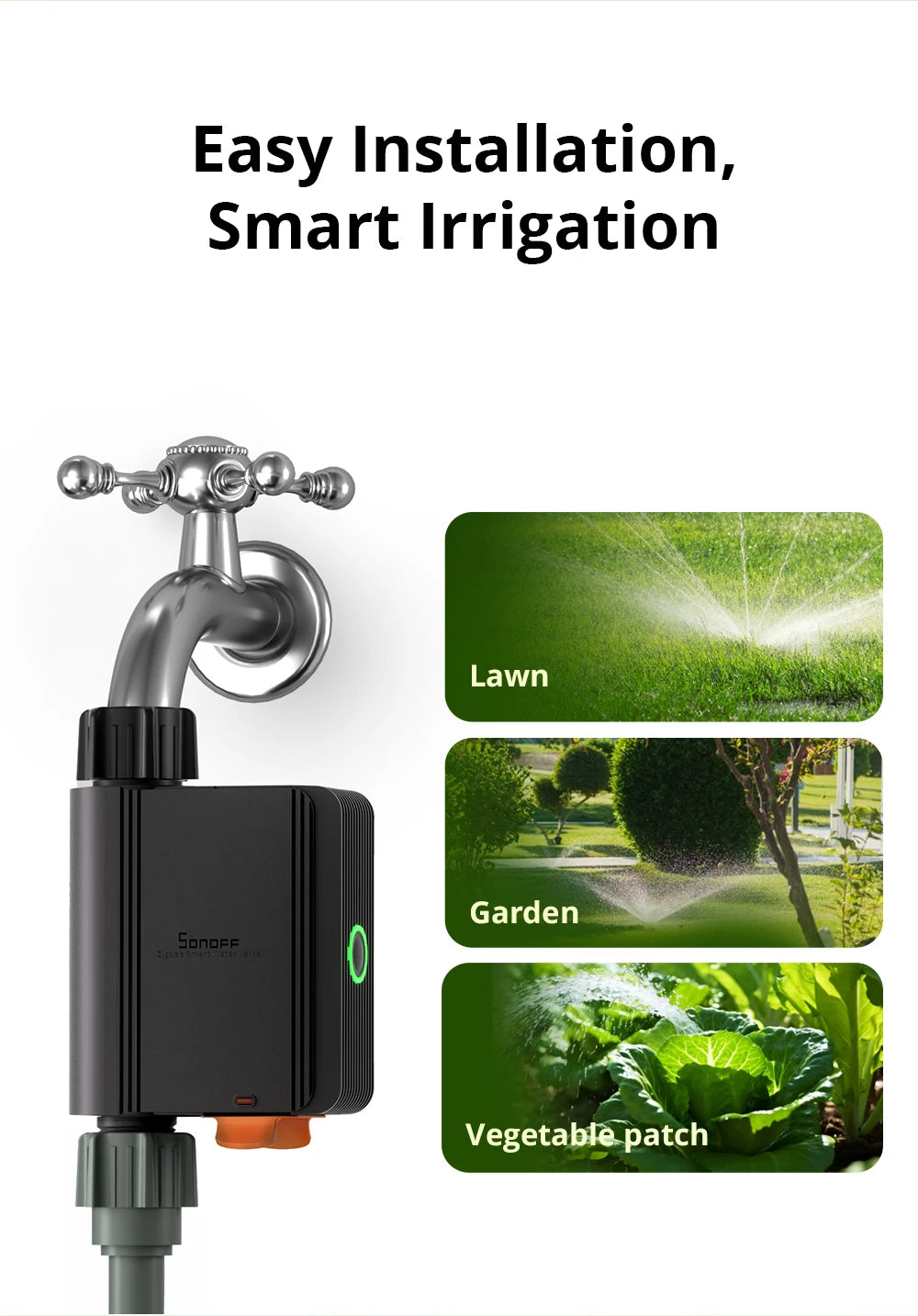 Sonoff Zigbee Smart Water Valve for Automatic Irrigation - Smarsty
