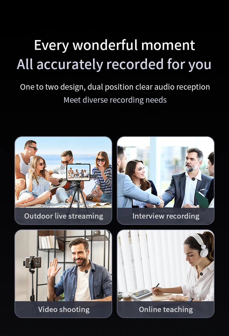 Wireless Lavalier Microphone for Android and iPhone Recording - Smarsty