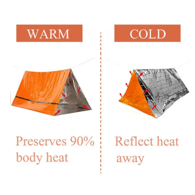 2 Person Emergency Tent Casa De Waterproof Camping Travel Pergola Family Campaign House Tourist Tents Cool Gear Equipment Coat by Smarsty