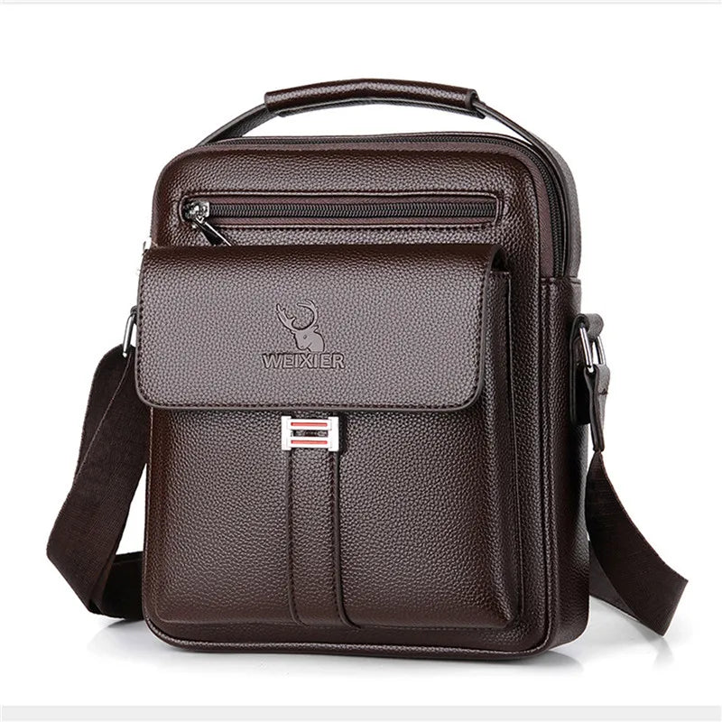 Mens Crossbody Bag Waterproof PU Leather Large Capacity - Smarsty