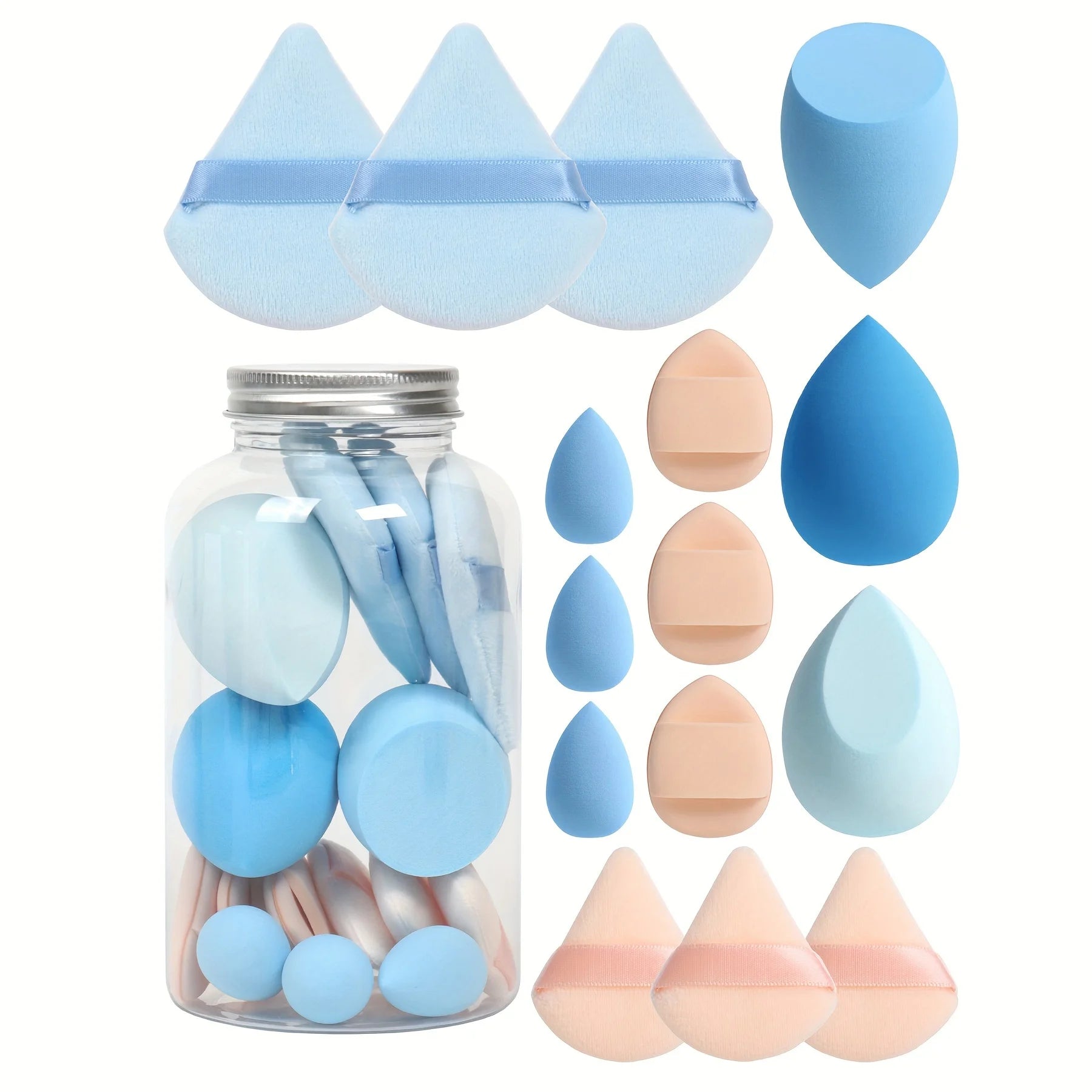 Spring Cosmetic Puff Set with Mini Makeup Eggs and Cushions - Smarsty