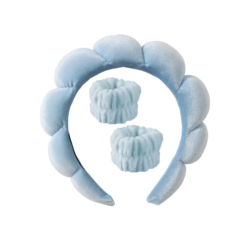 Soft Puffy Sponge Headband For Makeup Retro Terry Cloth - Smarsty