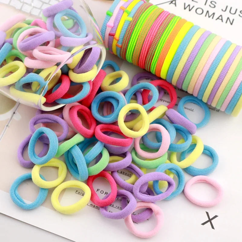200 Pack Nylon Hair Bands Colorful Gentle No Damage - Smarsty
