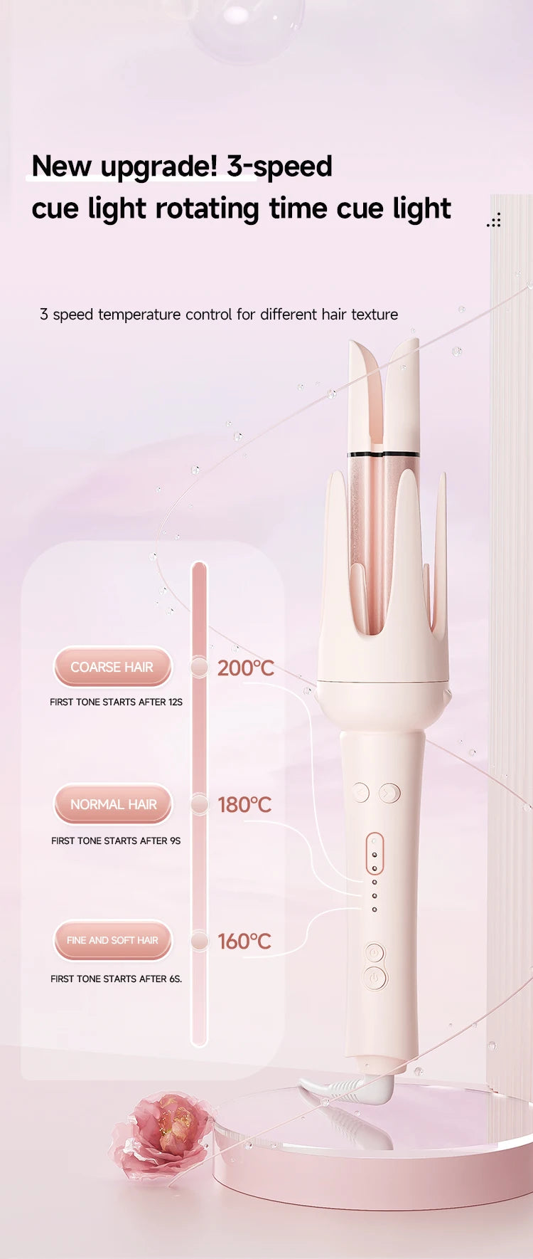 Automatic Hair Curler 32mm Rotating Ceramic Wand - Smarsty