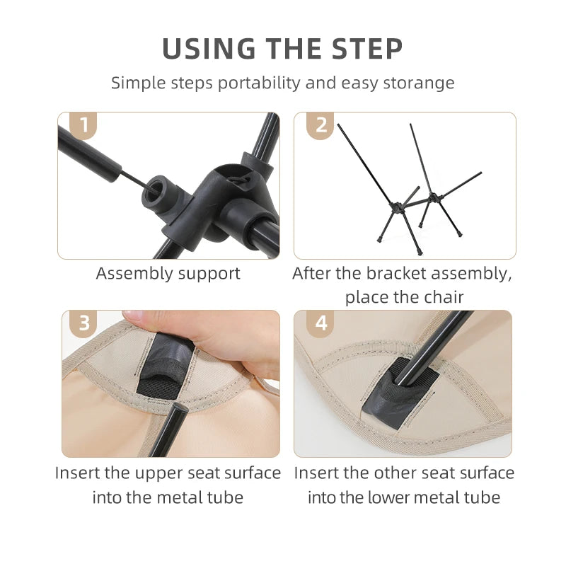 TARKA Foldable Camping Chairs Set Lightweight folding Chair Ultralight Backpacking Moon Chairs for Garden Picnic Beach Fishing by Smarsty